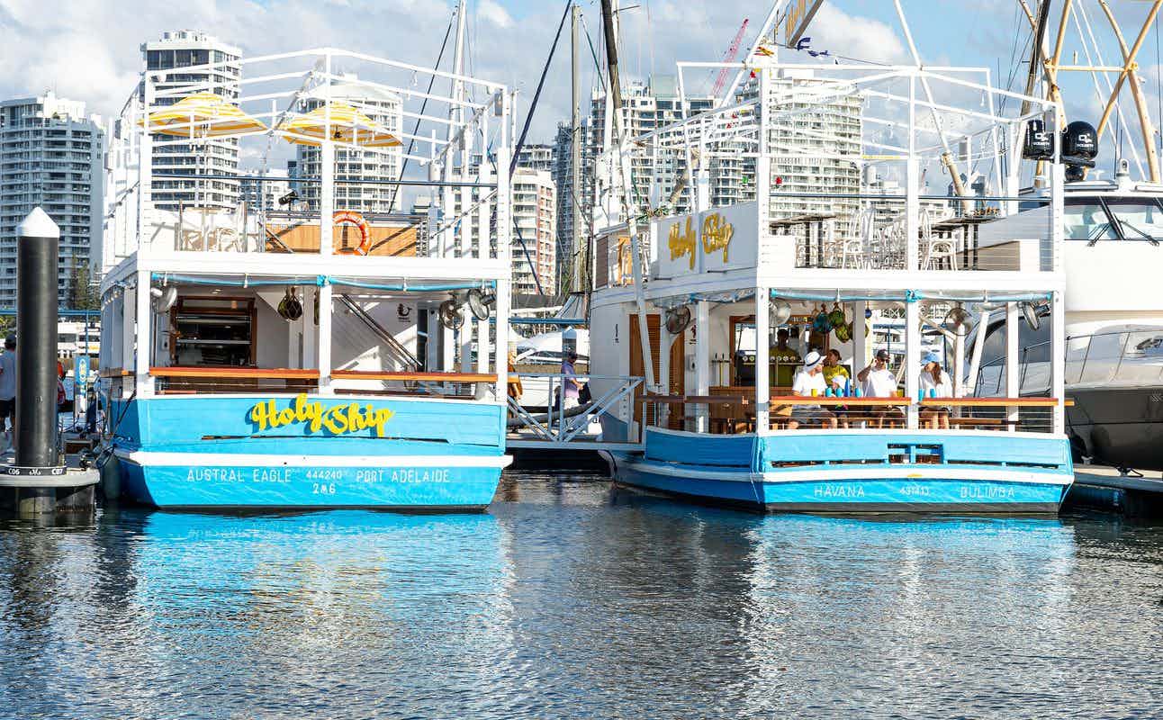 Enjoy Seafood, Restaurant, Indoor & Outdoor Seating, Waterfront, Non-smoking, $$$$, Families and Groups cuisine at Holy Ship in Main Beach, Gold Coast