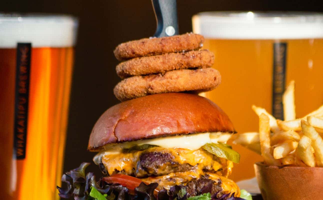 Enjoy Pub Food, Vegan options, Vegetarian options, Dairy free options, Bars & pubs, Wheelchair accessible, Table service, Indoor & outdoor seating, $$, Craft beer, Bar scene, Local cuisine and Families cuisine at Whakatipu Brewing in Queenstown CBD, Queenstown
