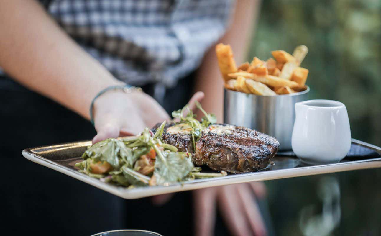 Enjoy Burgers, Pub Food, Gluten Free Options, Vegetarian options, Bars & Pubs, Beer Garden, Child-Friendly, Dog friendly, Indoor & Outdoor Seating, $$, Craft Beer, Bar Scene, Live music, Families and Groups cuisine at The Pig & Whistle in Queenstown CBD, Queenstown