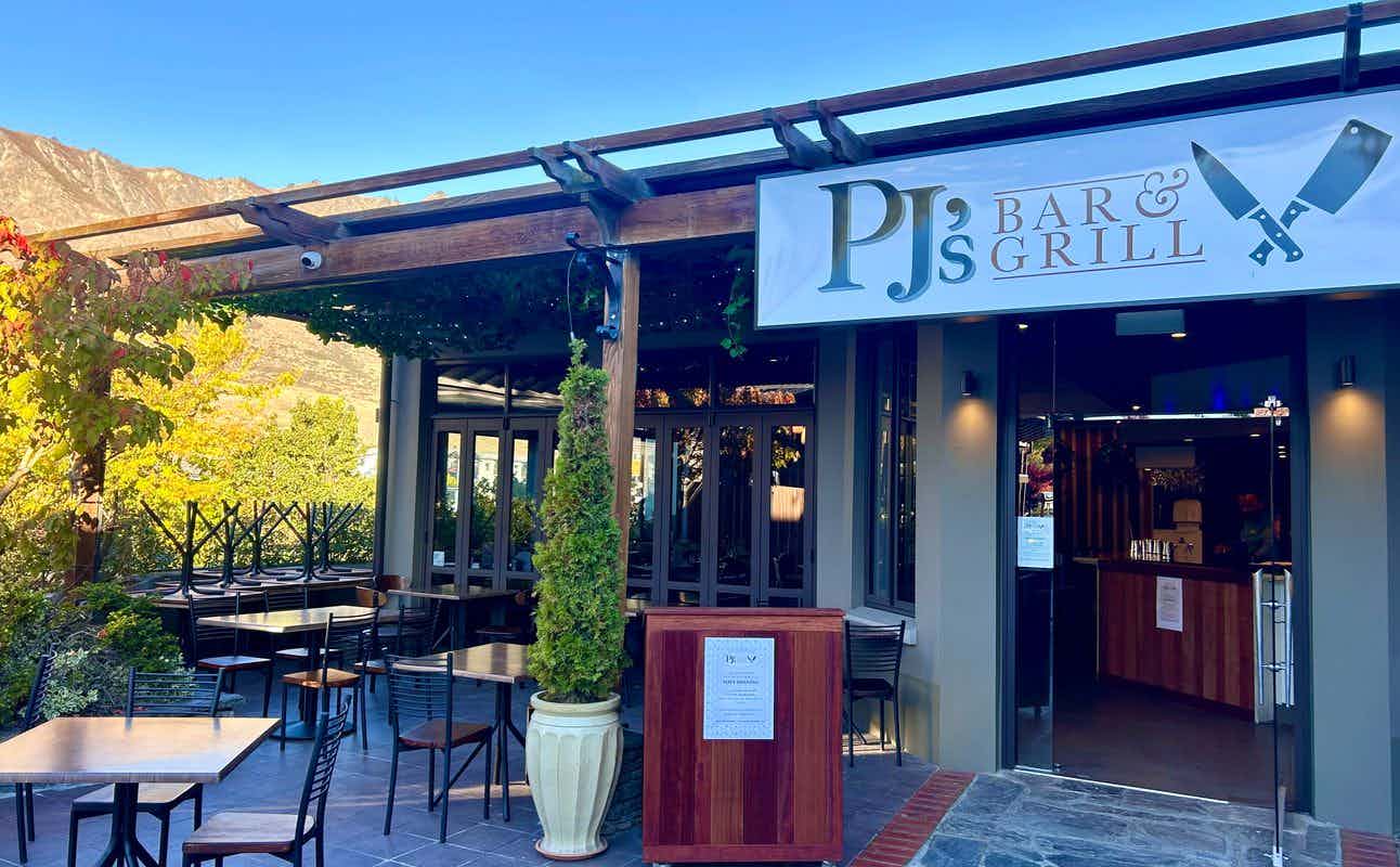 Enjoy New Zealand, Gluten Free Options, Vegetarian options, Vegan Options, Bars & Pubs, Restaurant, Wheelchair accessible, Indoor & Outdoor Seating, Child-Friendly, $$$, Families, Groups and Kids cuisine at PJ's Bar and Grill in Frankton, Queenstown