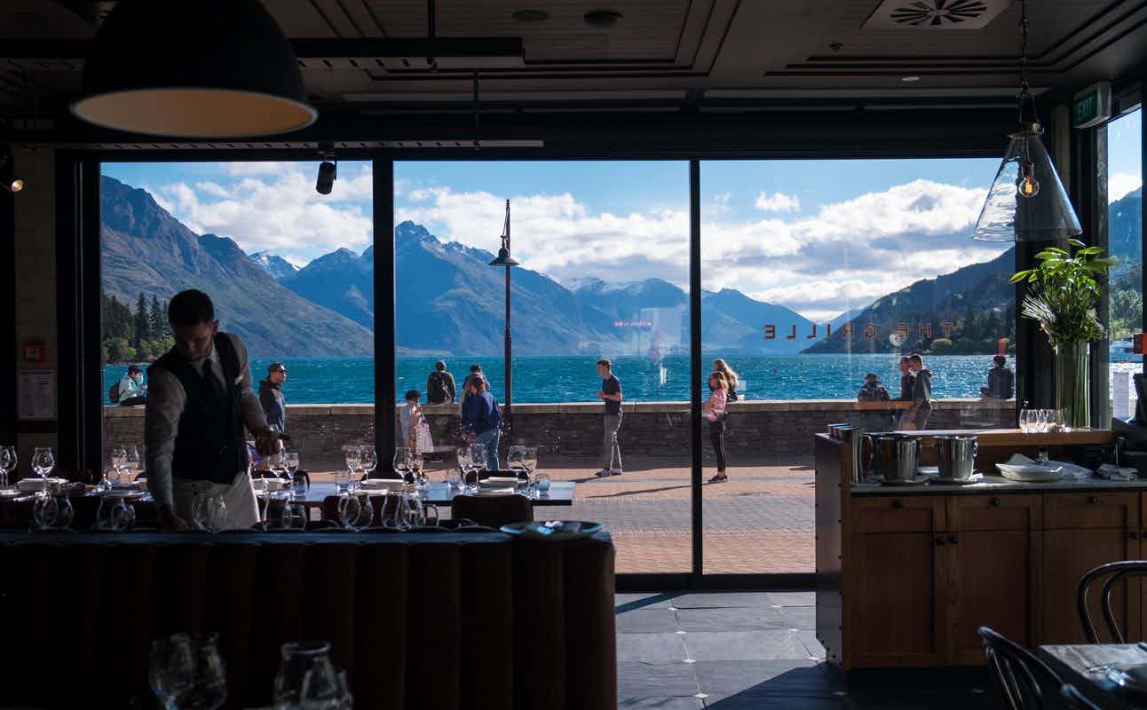 Enjoy Grill & Barbeque, Vegetarian options, Gluten Free Options, Restaurant, Indoor & Outdoor Seating, Wheelchair accessible, Waterfront, Table service, $$$$, Date night, Views, Special Occasion and Local Cuisine cuisine at The Grille by Eichardt's in Queenstown CBD, Queenstown