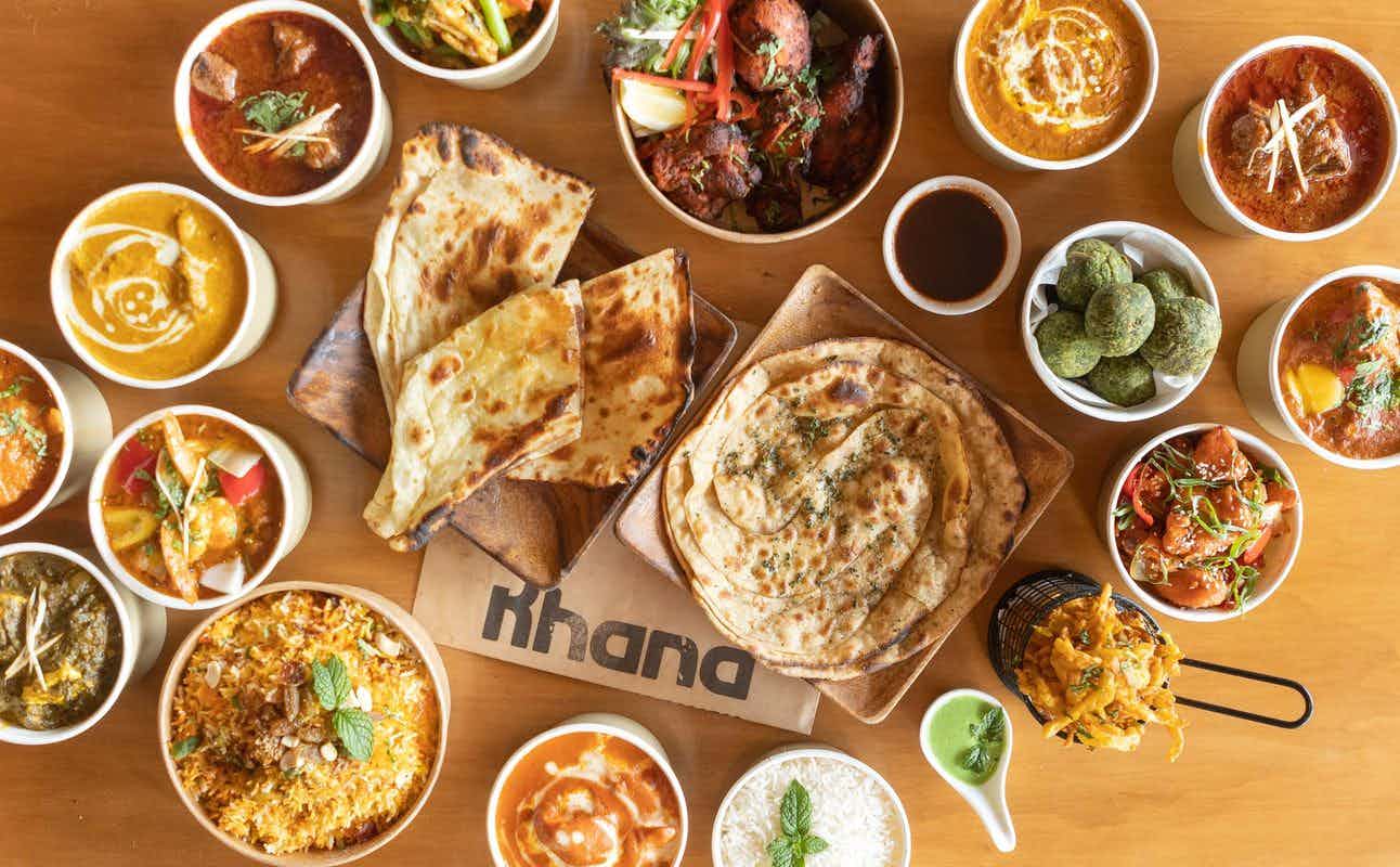 Enjoy Indian, Vegan Options, Restaurant, Indoor & Outdoor Seating, Highchairs available, $$$, Families and Groups cuisine at Khana Indian Cuisine St Heliers in Saint Heliers, Auckland