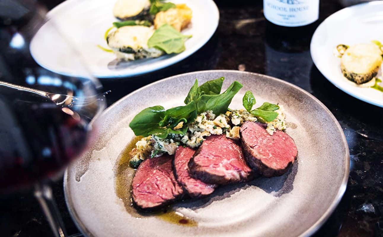 Enjoy New Zealand, European, Gluten Free options, Dairy free options, Vegetarian options, Vineyard, Hotel restaurant, Free onsite parking, Wheelchair accessible, Private dining, $$$, Views and Special occasion cuisine at Lodge Restaurant at Gibbston Valley Lodge and Spa in Gibbston, Queenstown