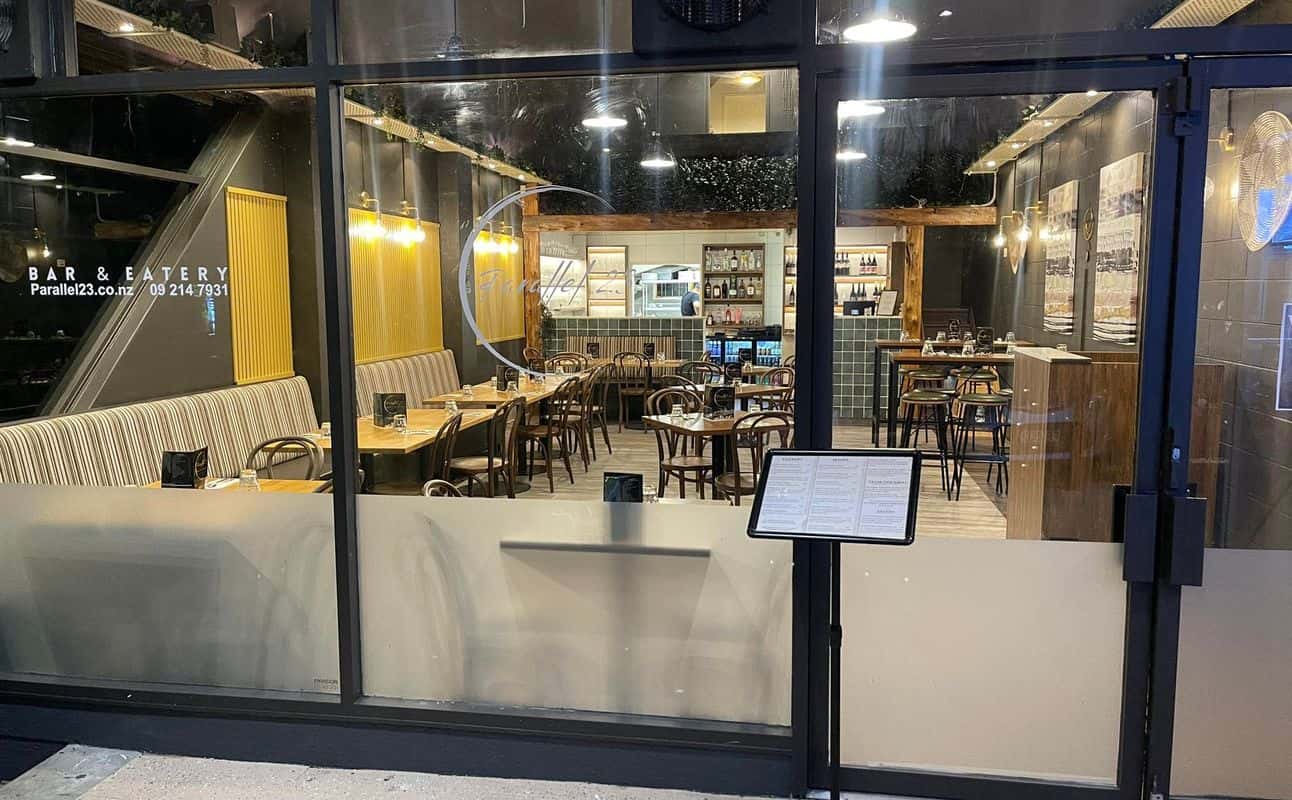 Enjoy International, European, Pizza, Vegetarian options, Vegan options, Gluten Free options, Restaurant, Wheelchair accessible, Table service, Free wifi, Highchairs available, Private dining, Indoor & outdoor seating, $$, Date night, Families, Groups, Kids, Views, Special occasion and Local cuisine cuisine at Parallel 23 Bar & Eatery in North Shore, Auckland