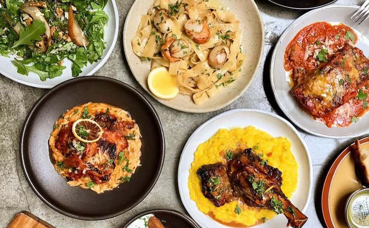 Enjoy Italian, Mediterranean, Vegan Options, Gluten Free Options, Vegetarian options, Cafe, Bars & Pubs, Restaurant, Indoor & Outdoor Seating, $$, Families, Date night and Special Occasion cuisine at Romulus & Remus in Grey Lynn, Auckland