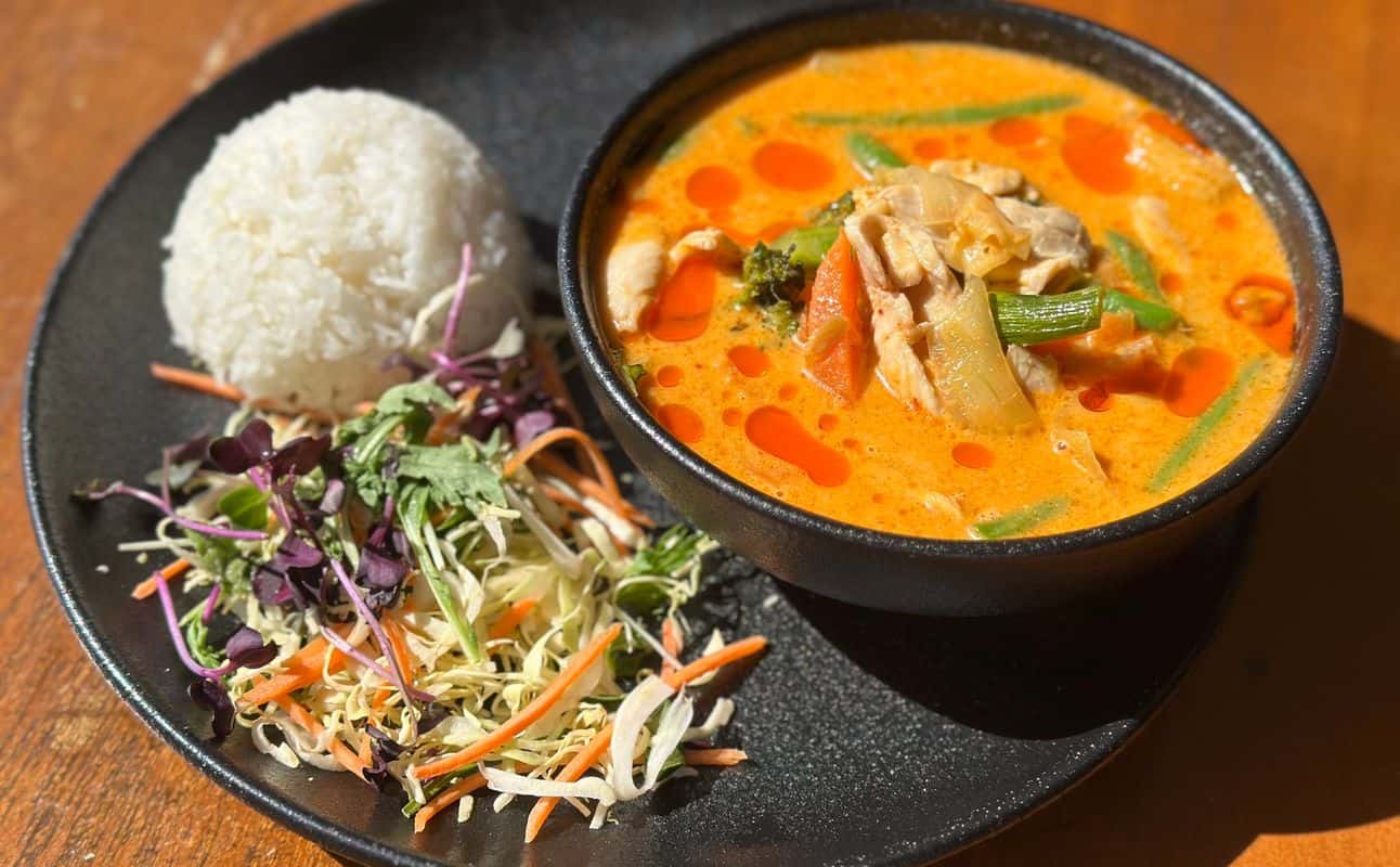 Enjoy Thai, Vegetarian options, Vegan options, Gluten Free options, Restaurant, Street parking, Highchairs available, Table service, Wheelchair accessible, $$, Groups, Families and Special occasion cuisine at Andersons Bay Thai in Andersons Bay, Otago