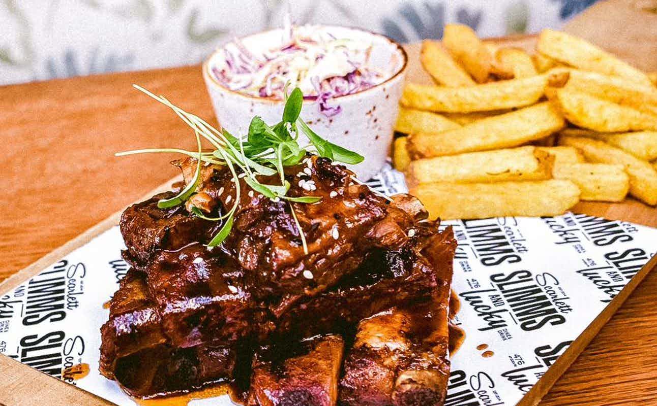 Enjoy Pub Food cuisine at Scarlett Slimms and Lucky in Mount Eden, Auckland
