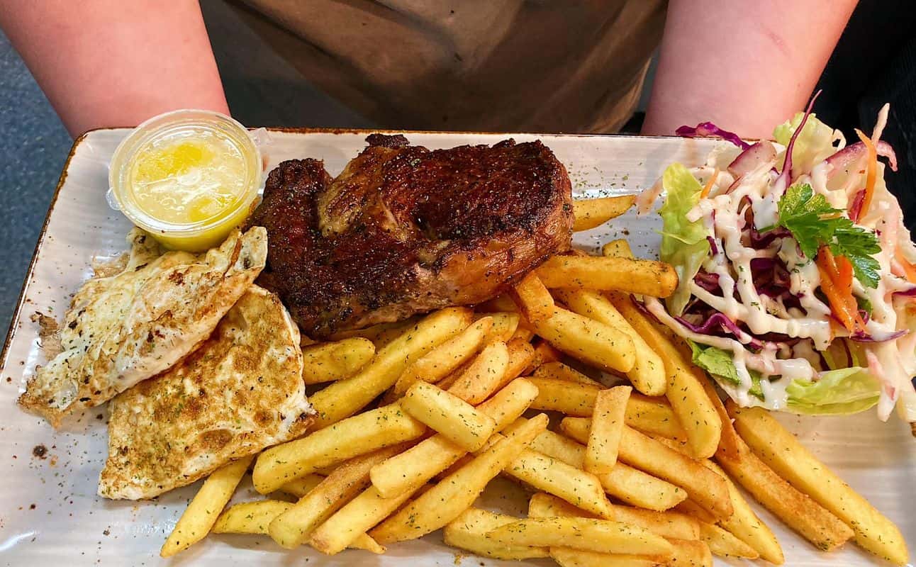 Enjoy Grill & barbeque, Vegetarian options, Restaurant, Indoor & outdoor seating, Table service, $$$, Groups and Families cuisine at Shaby Shack Smokehouse Bar & Grill in Oamaru, Otago
