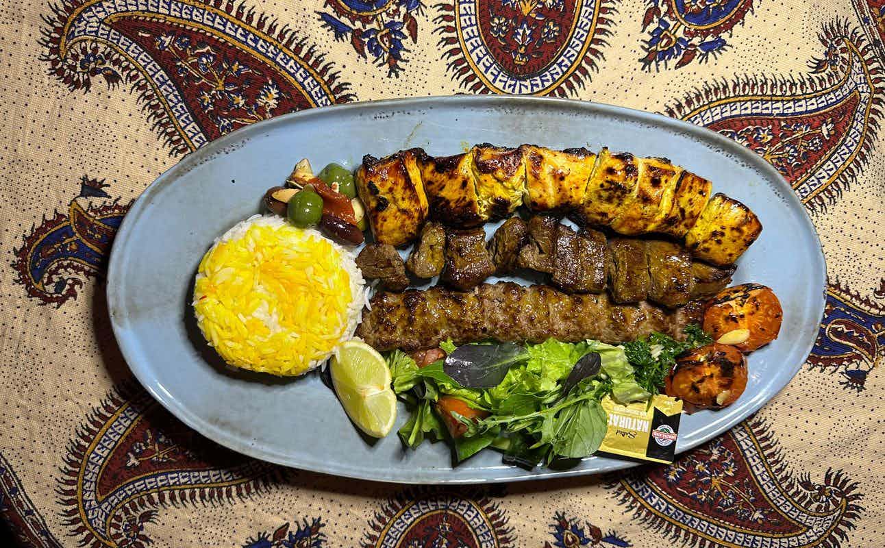 Enjoy Middle Eastern, Persian, Vegetarian options, Restaurant, Indoor & Outdoor Seating, Private Dining, Street Parking, Wheelchair accessible, Non-smoking, $$$, Families and Groups cuisine at Shiraz Restaurant in Saint Heliers, Auckland