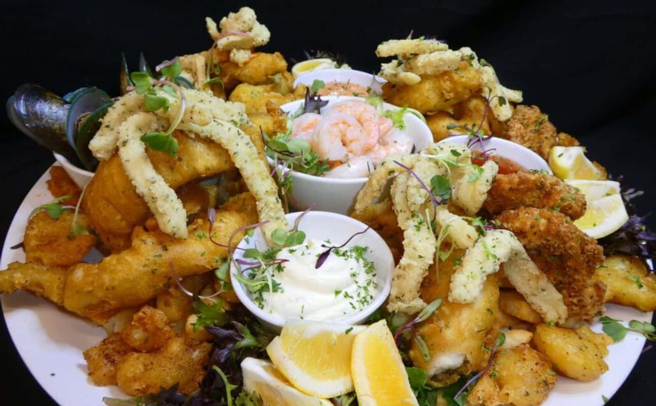 Enjoy Burgers, Seafood, Eastern European, Vegetarian options, Vegan options, Gluten Free options, Restaurant, Indoor & outdoor seating, Highchairs available, Wheelchair accessible, $$$$, Families and Kids cuisine at Boardwalk Beach Bar & Bistro in Ahuriri, Hawke's Bay