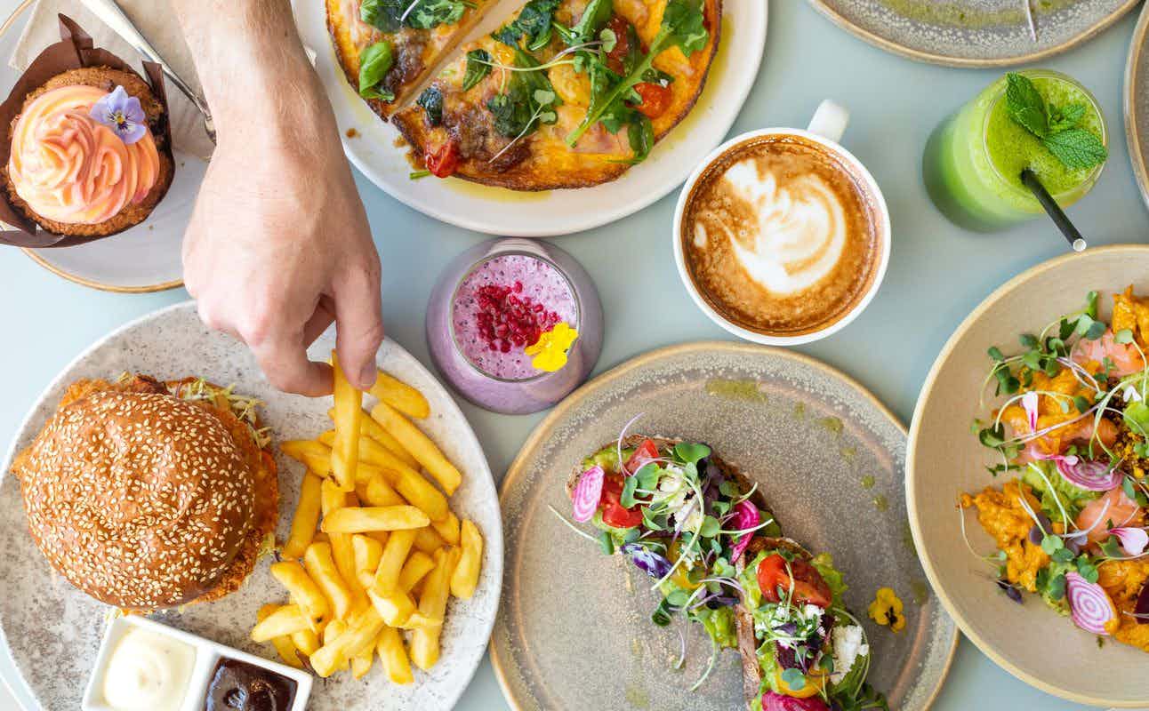 Enjoy Burgers cuisine at Leafe Cafe in Newmarket, Auckland