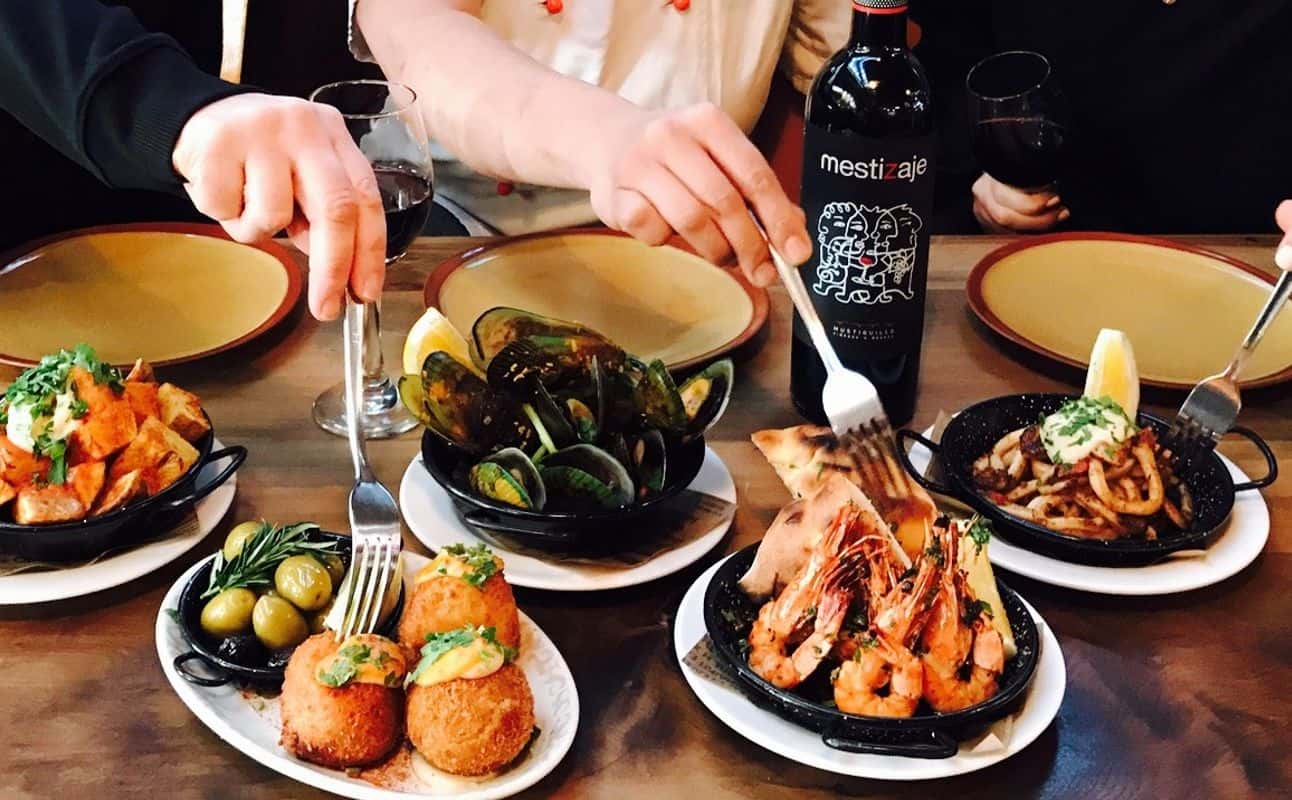 Enjoy Spanish, Small plates, Mediterranean, Vegetarian options, Wine bar, Late night, Highchairs available, Indoor & outdoor seating, $$$, Date night and Families cuisine at Tasca Newmarket in Newmarket, Auckland