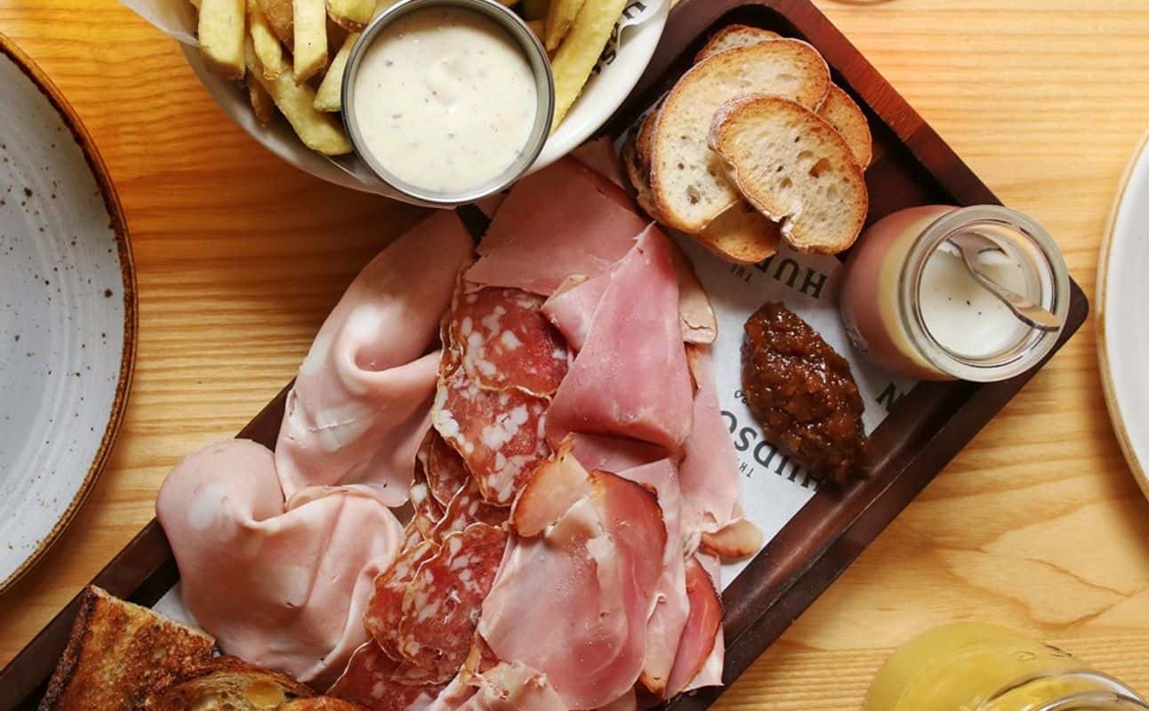 Enjoy Small plates, New Zealand, Bars & pubs, Indoor & outdoor seating, Highchairs available, Wheelchair accessible, Free wifi, Table service, Dog friendly, $$$ and Bar scene cuisine at The Hudson in Wellington City Centre, Wellington