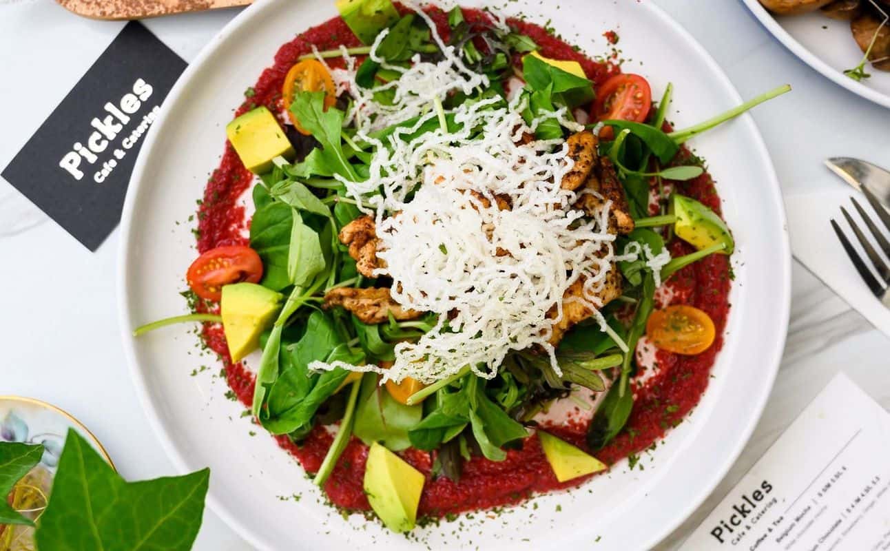 Enjoy Cafe, European, British, Vegetarian options, Cafe, Wheelchair accessible, $$$, Families and Groups cuisine at Pickles Cafe in Mairangi Bay, Auckland