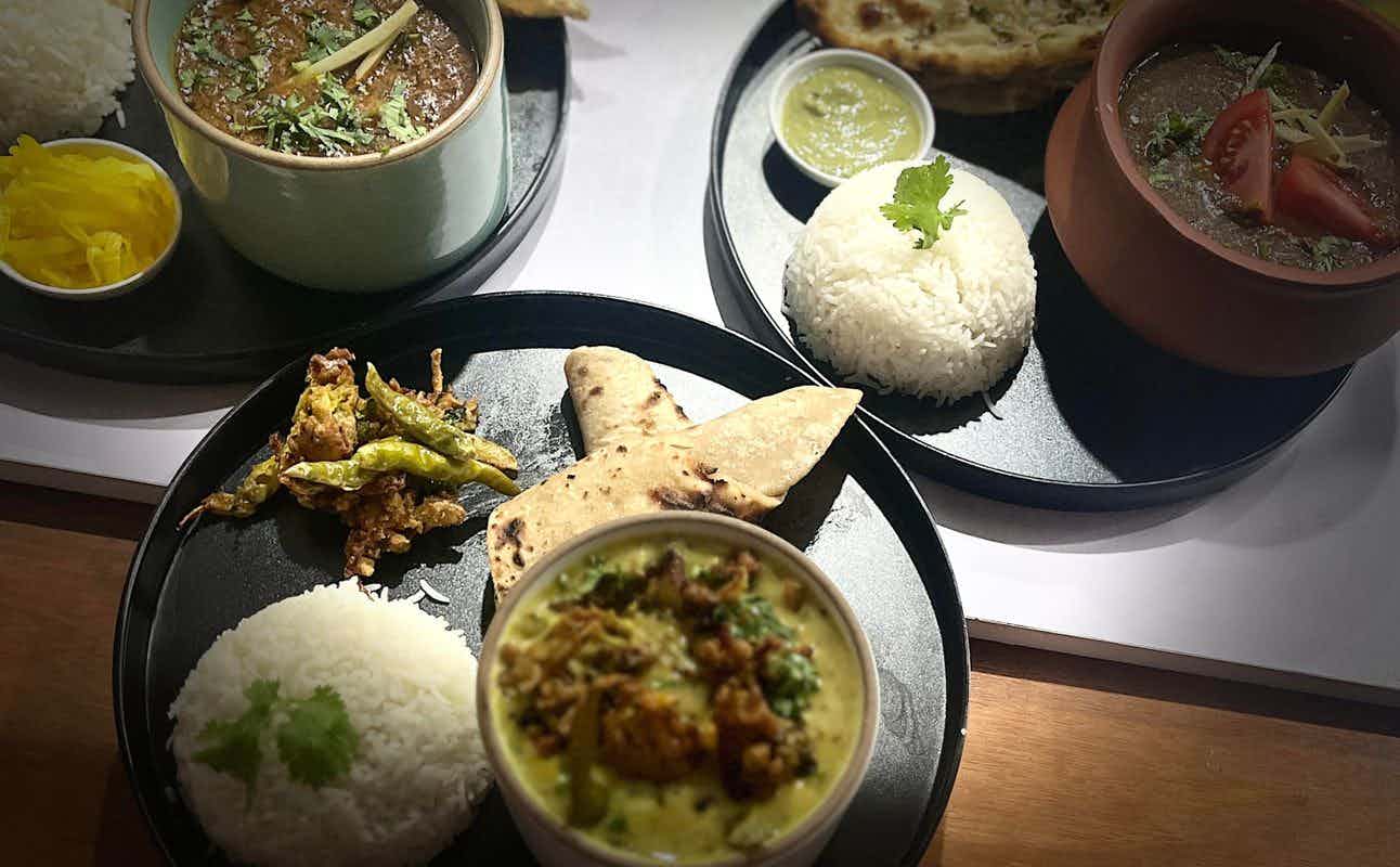 Enjoy Indian, Fusion, Vegan Options, Late night, Restaurant, Private Dining, Street Parking, Highchairs available, Wheelchair accessible, Non-smoking, $$$, Groups and Families cuisine at Jatt & Juliet Indian Fusion in Auckland City Centre, Auckland